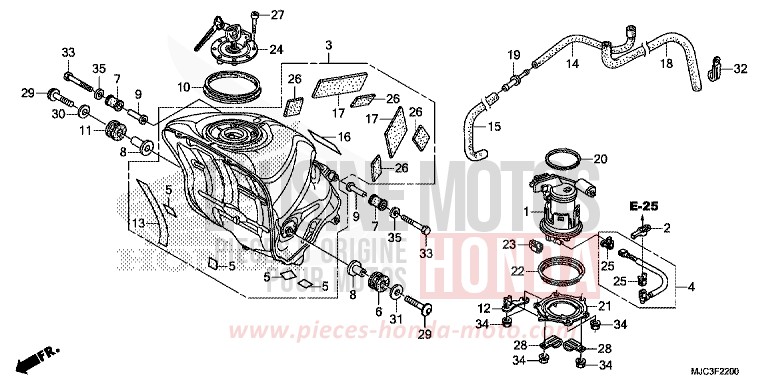 RESERVOIR A CARBURANT/POMPE A CARBURANT de CBR600RR ABS ROSS WHITE (NH196) 2013